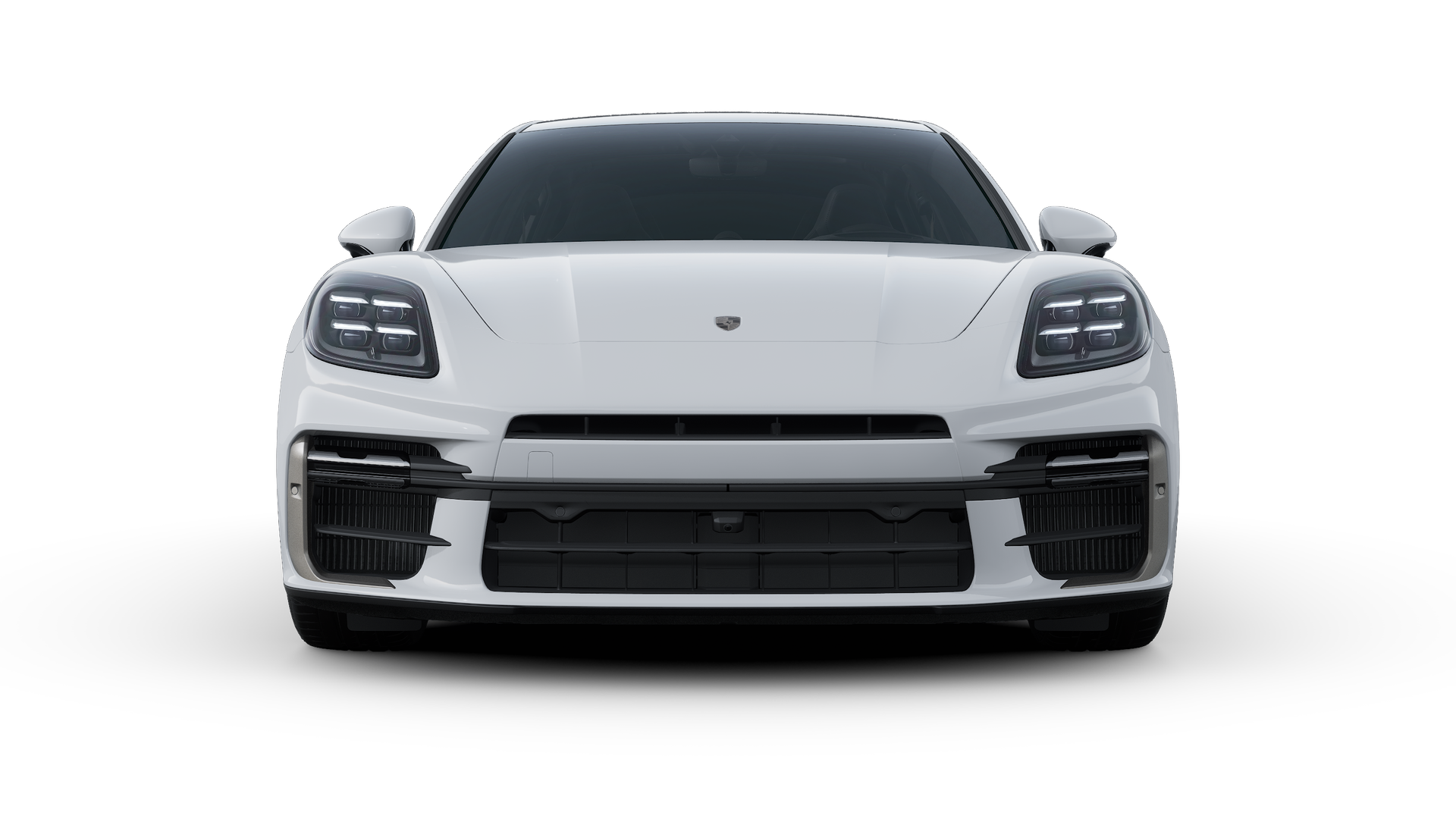 Exterior view of Panamera Turbo E-Hybrid showing the front of the car