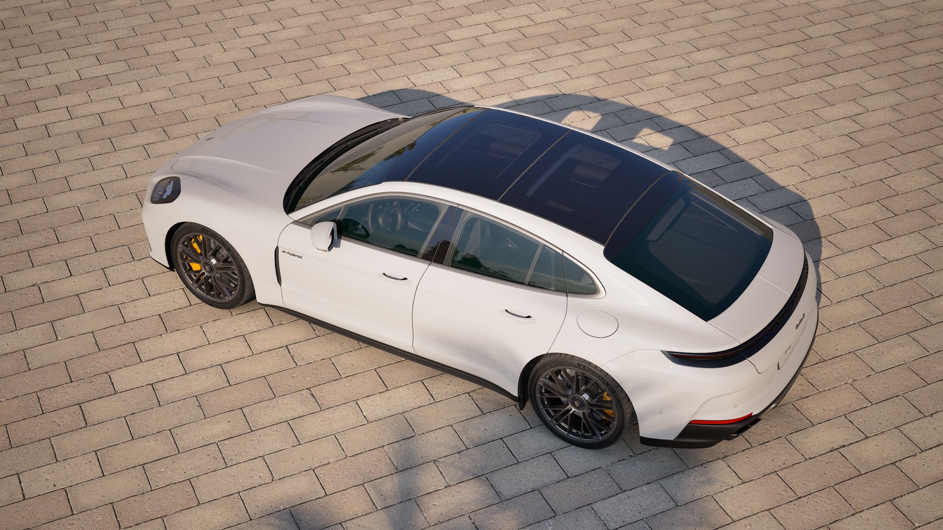 Exterior view of Panamera Turbo S E-Hybrid seen from above