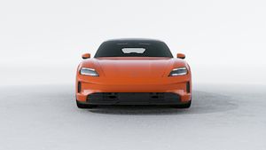 Exterior view of Taycan 4S showing the front of the car