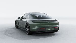 Exterior view of Taycan 4S showing the back and left side of the car