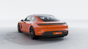 Exterior view of Taycan 4S showing the back and left side of the car
