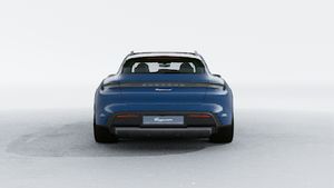 Exterior view of Taycan 4 Cross Turismo showing the rear of the car