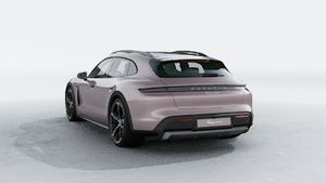 Exterior view of Taycan 4 Cross Turismo showing the back and left side of the car