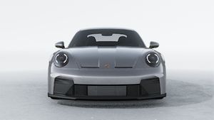 Vista esterna di 911 GT3 con pacchetto Touring che mostra la parte anteriore della vettura