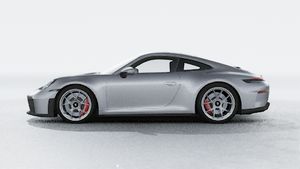 Vista esterna di 911 GT3 con pacchetto Touring che mostra il lato sinistro della vettura
