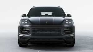 Vista esterna di Cayenne E-Hybrid che mostra la parte anteriore della vettura