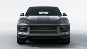 Vista esterna di Cayenne E-Hybrid che mostra la parte anteriore della vettura