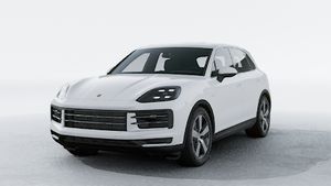 Außenansicht von Cayenne E-Hybrid mit der Vorderseite und der linken Seite des Fahrzeugs