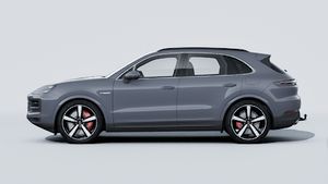 Vista esterna di Cayenne S E-Hybrid che mostra il lato sinistro della vettura