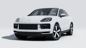 Vue extérieure de Cayenne E-Hybrid Coupé montrant l'avant et le côté gauche de la voiture