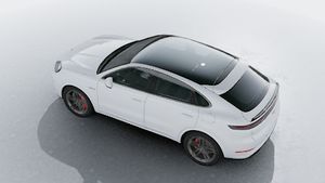 Außenansicht von Cayenne Turbo E-Hybrid Coupé von oben gesehen