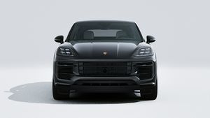 Außenansicht von Cayenne Coupé Black Edition mit Blick auf die Vorderseite des Fahrzeugs