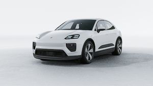 Vista esterna di Macan che mostra la parte anteriore e il lato sinistro della vettura