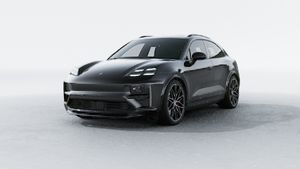 Vista esterna di Macan Turbo che mostra la parte anteriore e il lato sinistro della vettura
