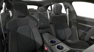 Innenansicht mit den Vordersitzen von Taycan 4 Cross Turismo