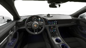 Innenansicht mit Lenkrad und Armaturenbrett von Taycan GTS Sport Turismo