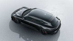 Außenansicht von Taycan GTS Sport Turismo von oben gesehen