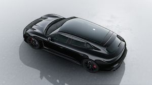Außenansicht von Taycan GTS Sport Turismo von oben gesehen