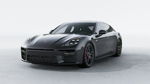 Außenansicht von Panamera GTS mit der Vorderseite und der linken Seite des Fahrzeugs