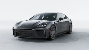 Außenansicht von Panamera 4S E-Hybrid mit der Vorderseite und der linken Seite des Fahrzeugs