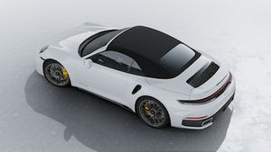 Exterior view of 911 Turbo S Cabriolet seen from above