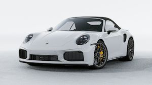 Exterior view of 911 Turbo S Cabriolet showing the front and left side of the car