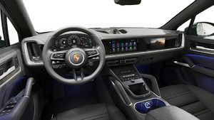 Interior view showing the steering wheel and dashboard of Cayenne Active