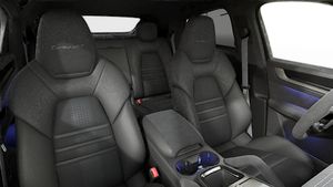 Interior view showing the front seats of Cayenne Turbo GT