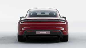 Taycan GTS 外观图，显示汽车尾部