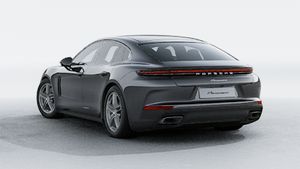 Exterior view of Panamera showing the back and left side of the car