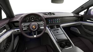 Interior view showing the steering wheel and dashboard of Panamera Executive Signature