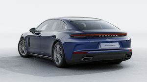 Exterior view of Panamera 4 Executive showing the back and left side of the car