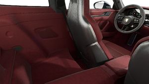 Vista interior, mostrando os bancos traseiros do 911 Carrera GTS