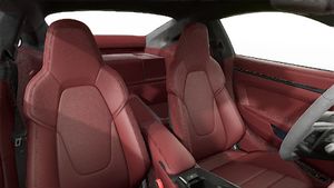 Vista interior, mostrando os bancos dianteiros do 911 Carrera GTS