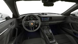 Vista interior, mostrando o volante e o painel de instrumentos de 911 Carrera GTS Cabriolet