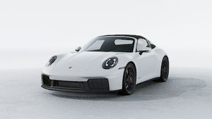 Vista exterior do 911 Targa 4 GTS, de frente e lateral esquerda