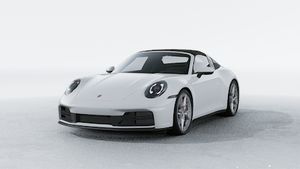 Vista exterior do 911 Targa 4S, de frente e lateral esquerda