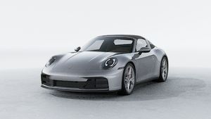 Vista exterior do 911 Targa 4S, de frente e lateral esquerda