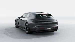 Vista exterior do Taycan GTS Sport Turismo, de trás e lateral esquerda