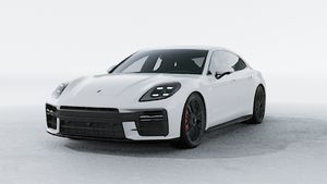 Vista exterior do Panamera GTS, de frente e lateral esquerda