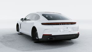 Exterior view of Panamera 4 E-Hybrid Executive showing the back and left side of the car
