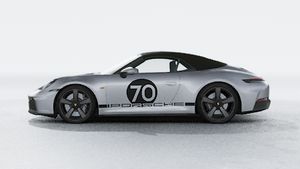 Exterior view of 911 Spirit 70 showing the left side of the car