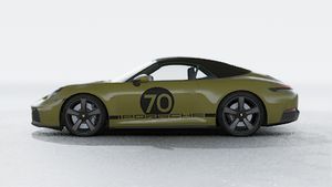 Exterior view of 911 Spirit 70 showing the left side of the car