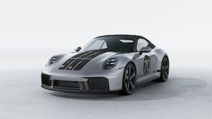 Exterior view of 911 Spirit 70 showing the front and left side of the car