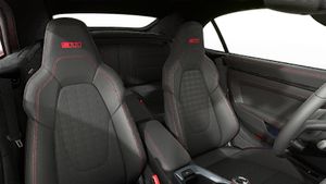 Interior view showing the front seats of 911 Carrera T Cabriolet