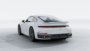 Exterior view of 911 Turbo S showing the back and left side of the car
