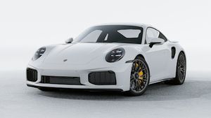 Exterior view of 911 Turbo S showing the front and left side of the car