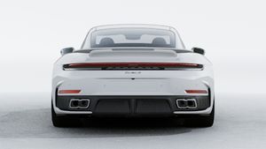 Exterior view of 911 Turbo S showing the rear of the car