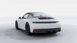 Exterior view of 911 Targa 4 GTS showing the back and left side of the car
