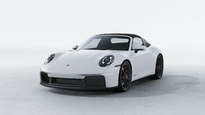 Exterior view of 911 Targa 4 GTS showing the front and left side of the car